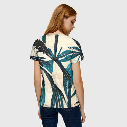 Женская футболка Винтажные пальмы / 3D-принт – фото 4