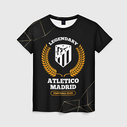 Женская футболка Лого Atletico Madrid и надпись legendary football