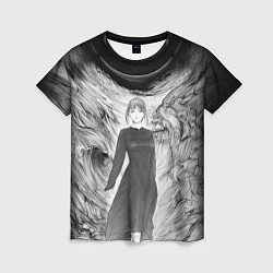 Женская футболка Макима гравюра - Человек-бензопила