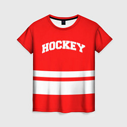 Женская футболка Hockey - две волосы