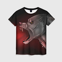 Женская футболка Арт злой волк