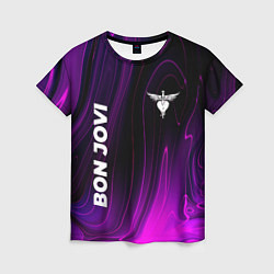 Футболка женская Bon Jovi violet plasma, цвет: 3D-принт