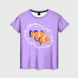 Женская футболка Яркая рыбка Клоун