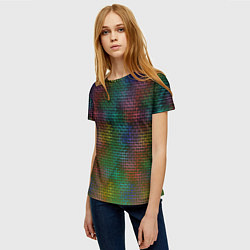 Футболка женская Неоновый сетчатый узор, цвет: 3D-принт — фото 2