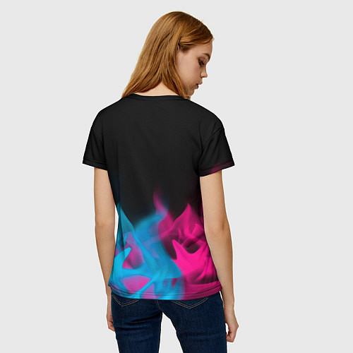 Женская футболка Need for Speed - neon gradient: символ сверху / 3D-принт – фото 4