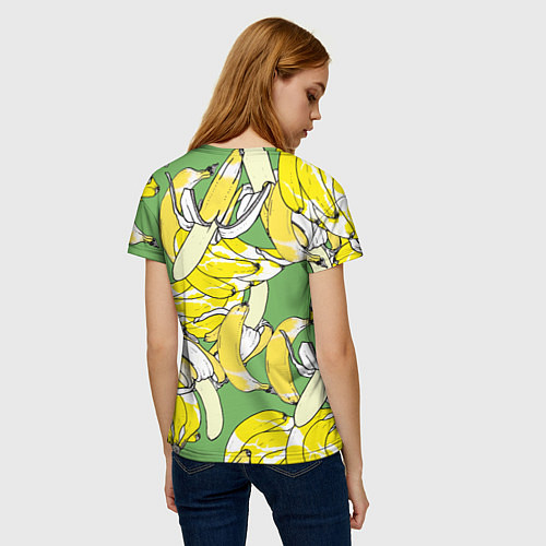 Женская футболка Башка Барта Симпсона среди бананов / 3D-принт – фото 4
