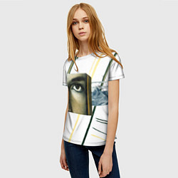 Футболка женская Девушка смотрит, цвет: 3D-принт — фото 2