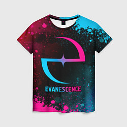 Женская футболка Evanescence - neon gradient