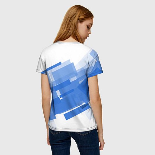 Женская футболка Геометрия в синем / 3D-принт – фото 4
