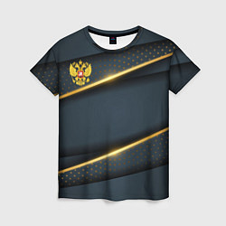 Женская футболка Russia luxury gold