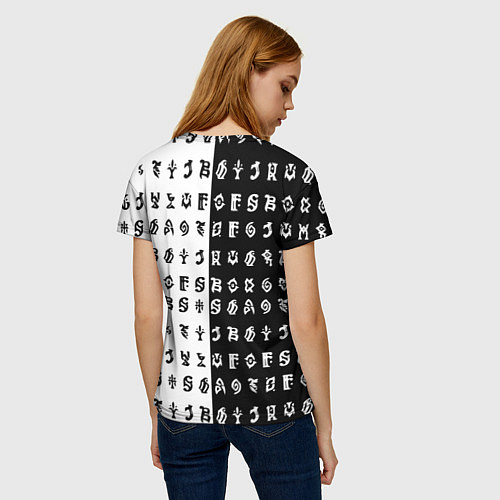 Женская футболка Куки Шинобу - Иероглифы бездны / 3D-принт – фото 4