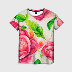 Женская футболка Яркие выразительные розы