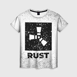 Женская футболка Rust с потертостями на светлом фоне