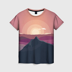 Женская футболка Горы восход солнца Mountain landscape