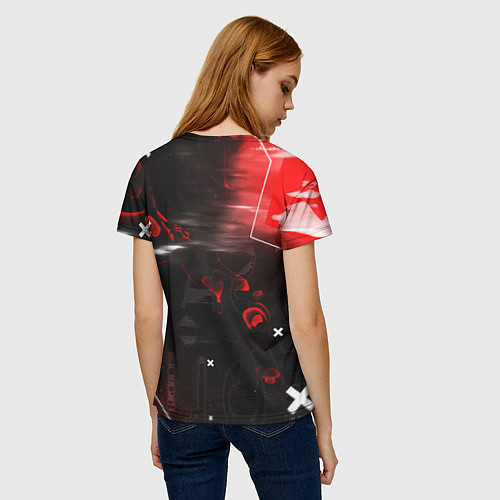 Женская футболка Джиу-Джитсу : Глитч красный / 3D-принт – фото 4