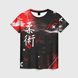 Женская футболка Джиу-Джитсу : Глитч красный