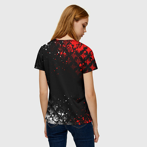 Женская футболка Кадзуха - Мрачный геншин / 3D-принт – фото 4