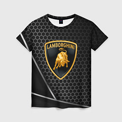 Женская футболка Lamborghini Соты карбон