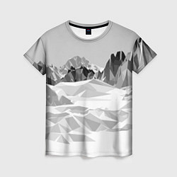 Женская футболка Полигональные стилизованные горы - вершина