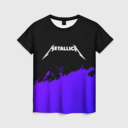 Женская футболка Metallica purple grunge
