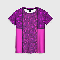 Женская футболка Розовый комбинированный неоновый узор