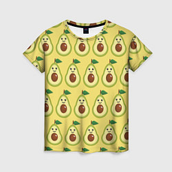 Женская футболка Авокадо Паттерн - Желтая версия