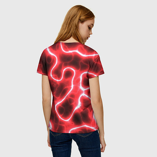 Женская футболка Огненный камуфляж / 3D-принт – фото 4