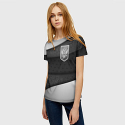 Футболка женская Черно-белый герб России, цвет: 3D-принт — фото 2