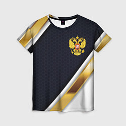 Женская футболка Gold and white Russia