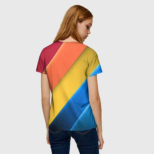 Женская футболка Радужные полоски / 3D-принт – фото 4