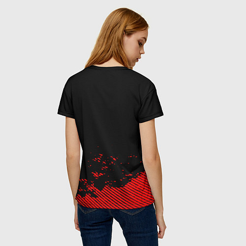 Женская футболка Bring Me the Horizon красный фонтик / 3D-принт – фото 4