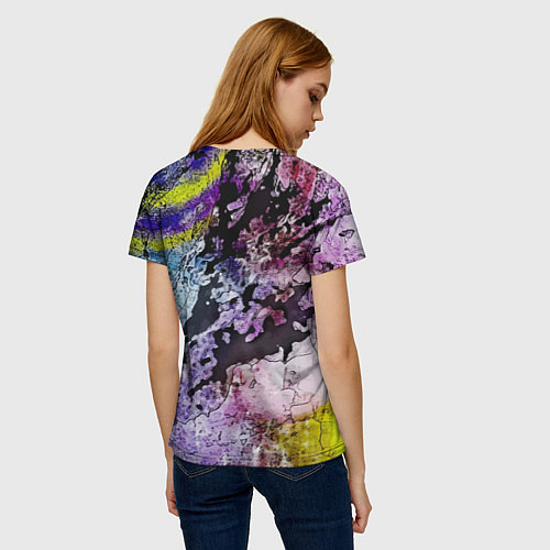 Женская футболка Avant-garde color texture - Milano / 3D-принт – фото 4