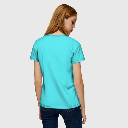 Женская футболка Голубой неоновый геометрический узор / 3D-принт – фото 4