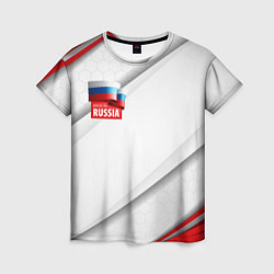 Женская футболка Red & white флаг России