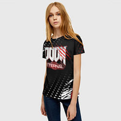 Футболка женская Doom - краска, цвет: 3D-принт — фото 2