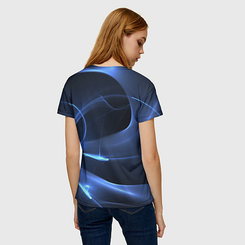 Женская футболка Свечение - абстракция / 3D-принт – фото 4