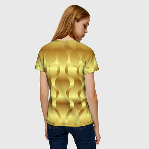 Женская футболка Золото абстрактная графика / 3D-принт – фото 4