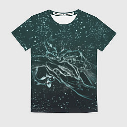 Женская футболка Объятие рук и волшебные карпы