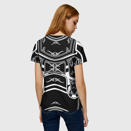 Женская футболка ЧБ рыцарь / 3D-принт – фото 4