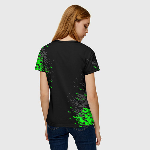 Женская футболка Билли Айлиш зелёная краска / 3D-принт – фото 4