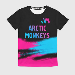Футболка женская Arctic Monkeys - neon gradient: символ сверху, цвет: 3D-принт