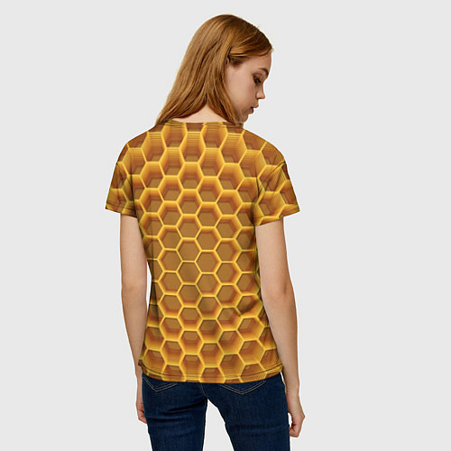 Женская футболка Volumetric honeycombs / 3D-принт – фото 4