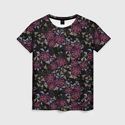 Женская футболка Узор Розы из геометрических фигур треугольники