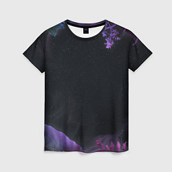 Женская футболка Неоновые космические тропики