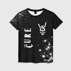 Женская футболка The Cure и рок символ на темном фоне