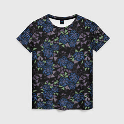 Женская футболка Мозаичный геометрический узор Розы