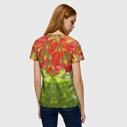Женская футболка Лучший учитель осенние листья / 3D-принт – фото 4