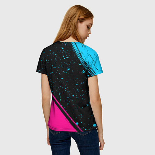 Женская футболка Chelsea - neon gradient: надпись, символ / 3D-принт – фото 4