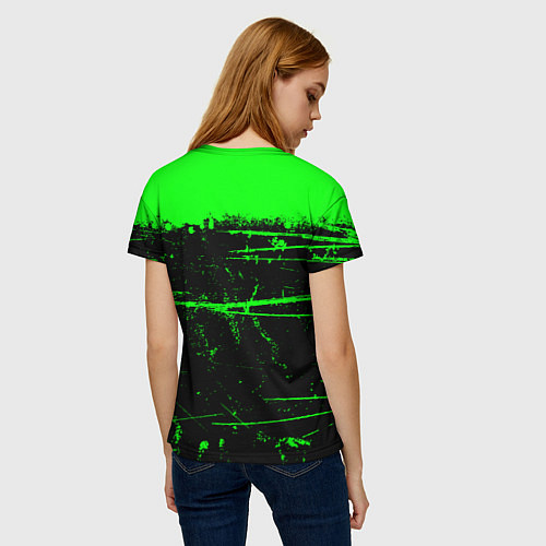 Женская футболка Monster energy green neon / 3D-принт – фото 4