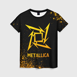 Женская футболка Metallica - gold gradient